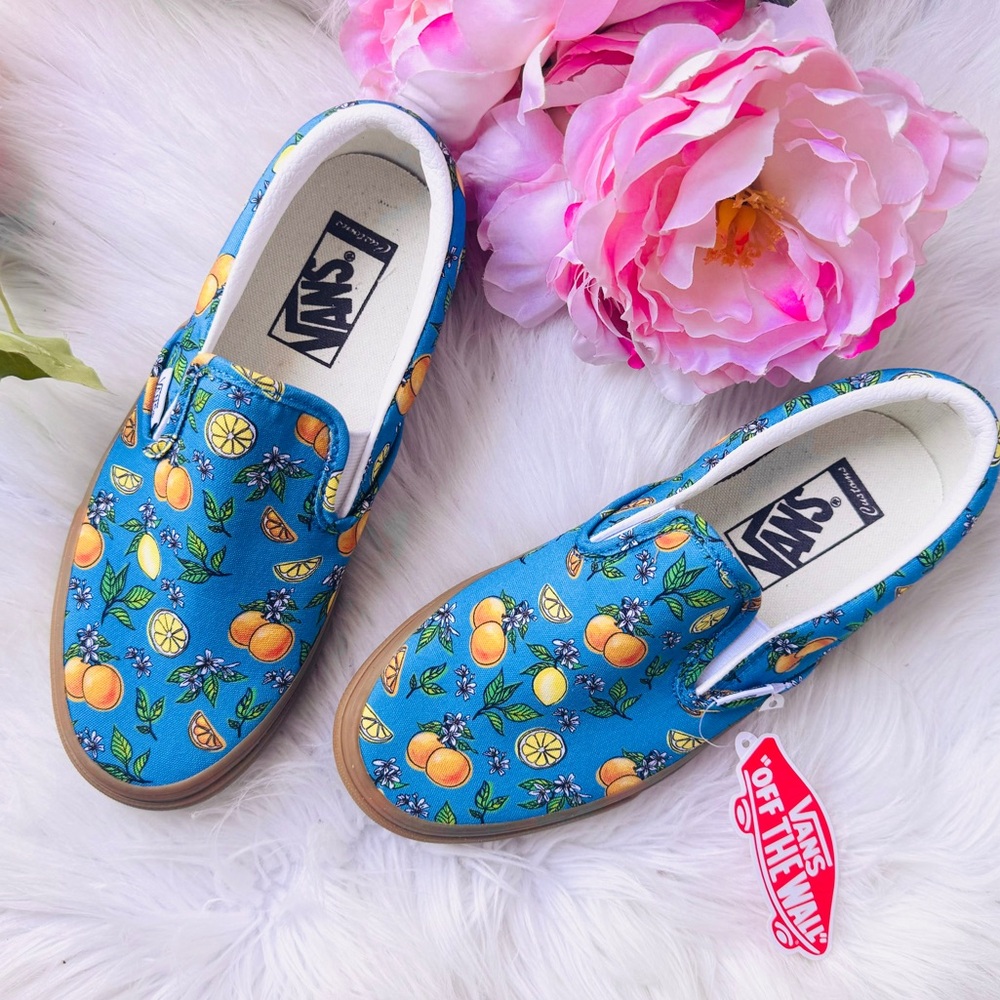Vans Customs Citrus Print Slip On Sneakers